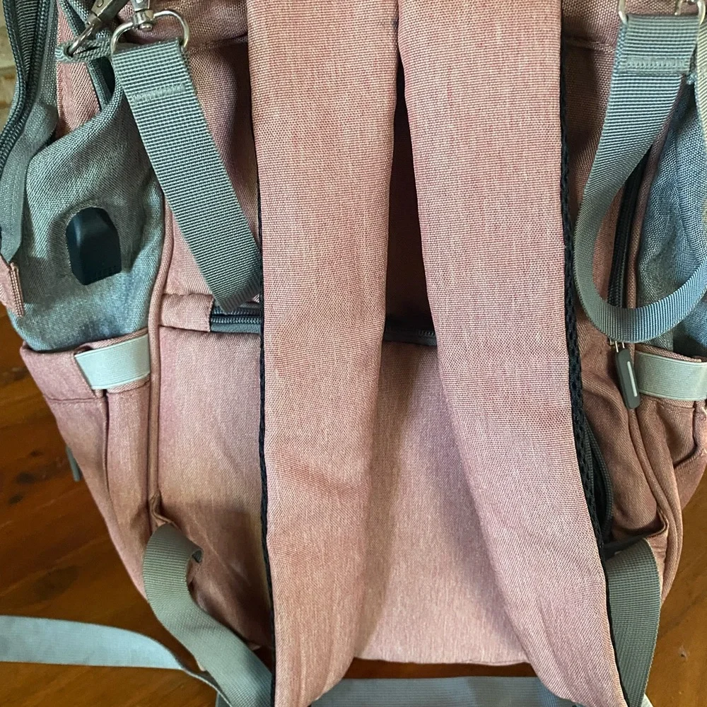 Upsimples Gray and‎ Pink Backpack diaper bag perfect condition